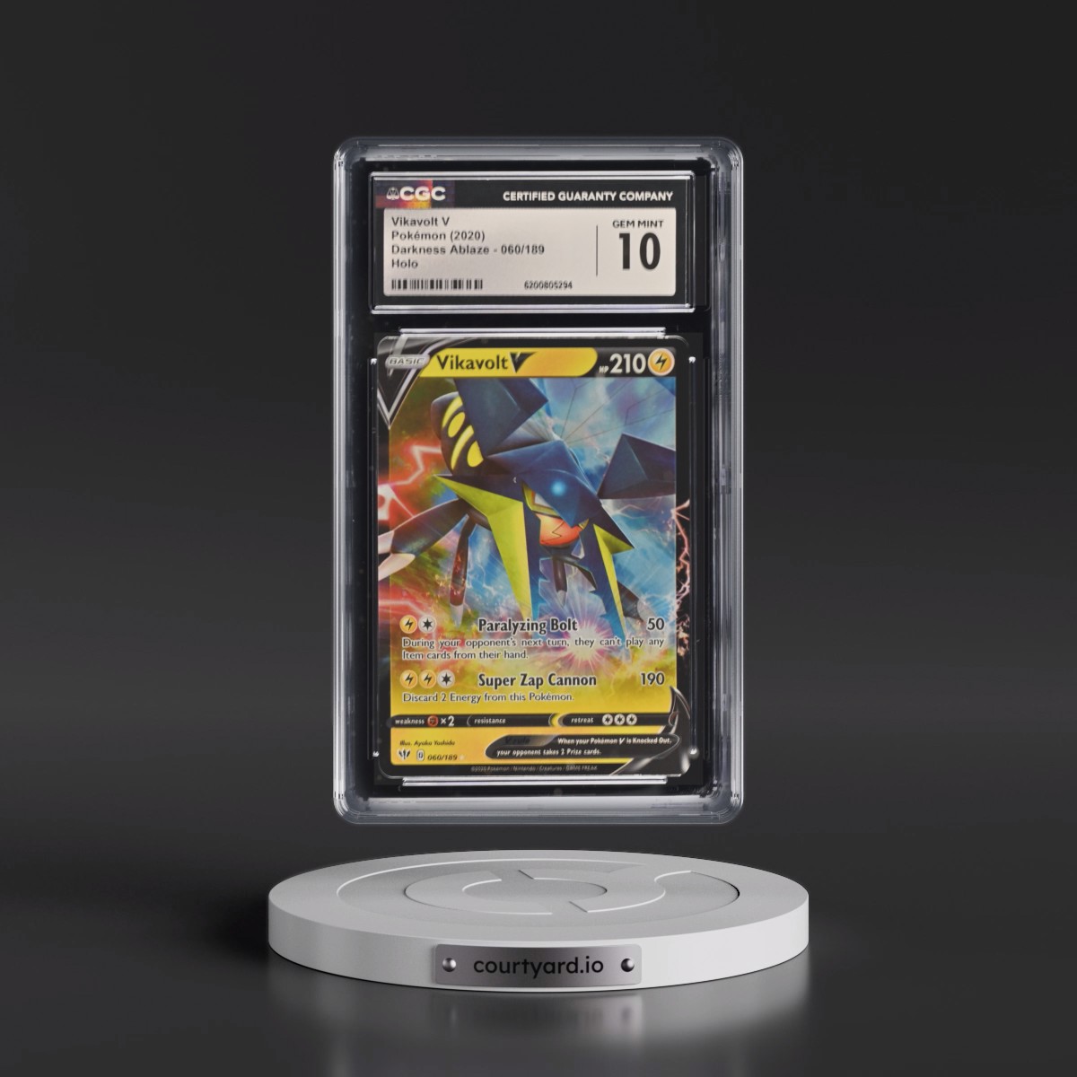2020 Darkness Ablaze #060/189 Vikavolt V - Holo (CGC 10 GEM MINT)
