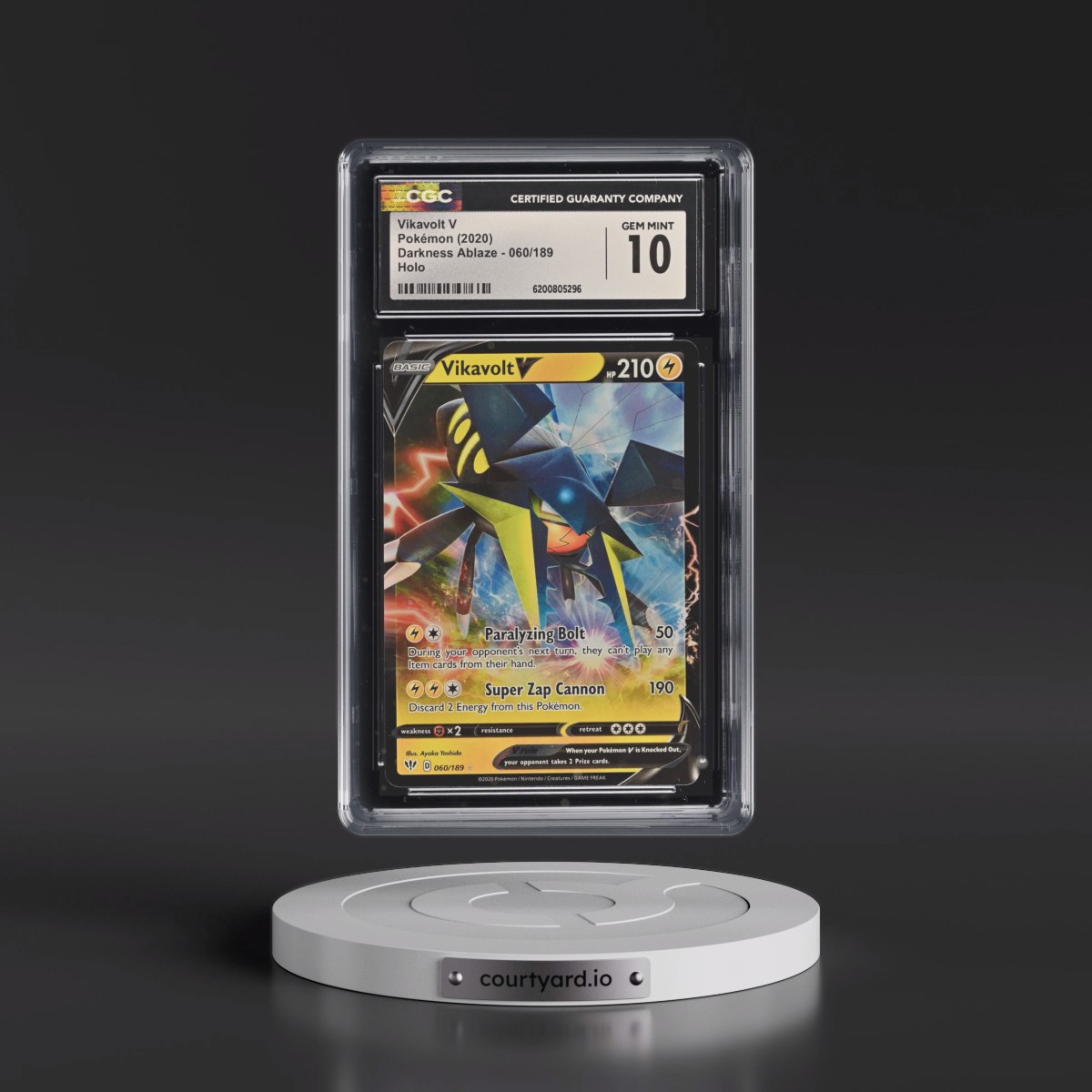 2020 Darkness Ablaze #060/189 Vikavolt V - Holo (CGC 10 GEM MINT)