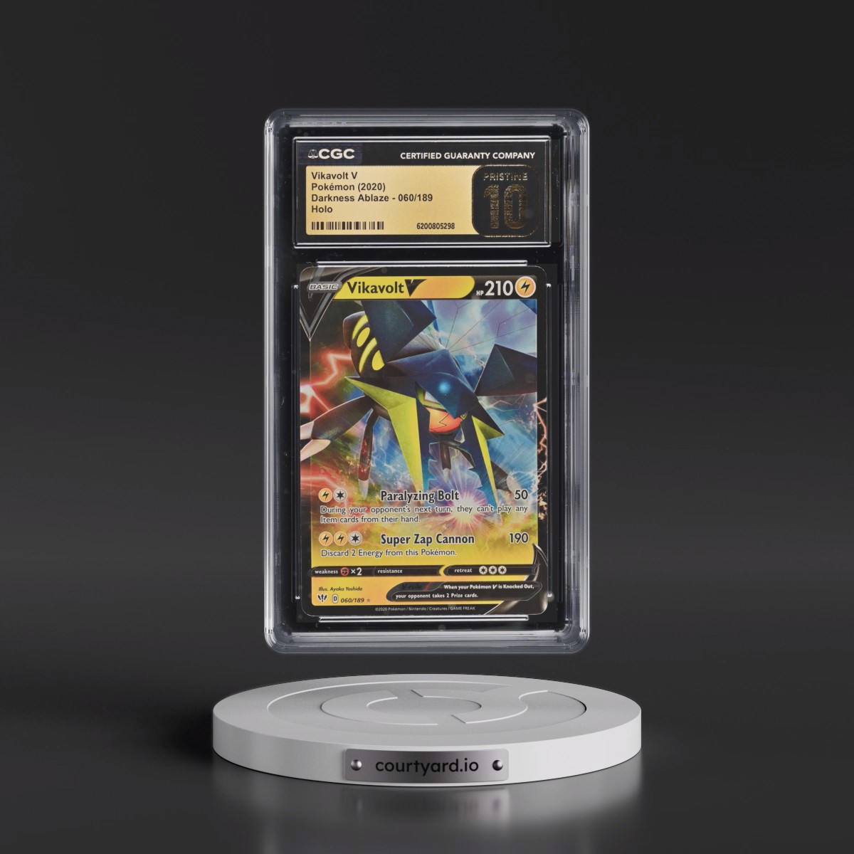 2020 Darkness Ablaze #060/189 Vikavolt V - Holo (CGC 10 PRISTINE)