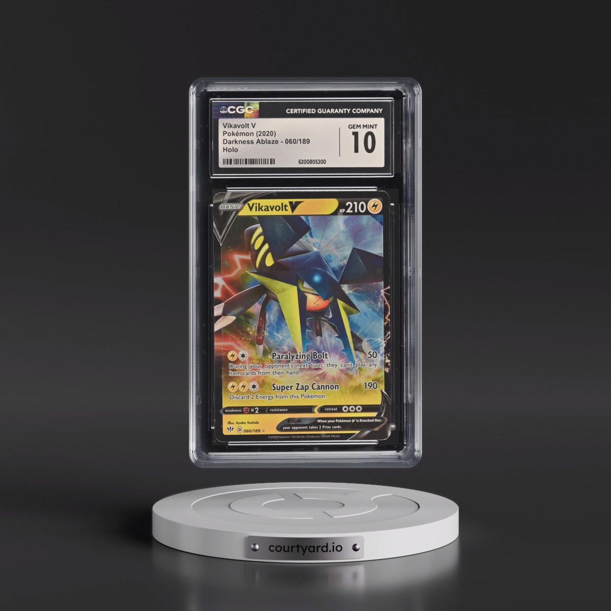 2020 Darkness Ablaze #060/189 Vikavolt V - Holo (CGC 10 GEM MINT)