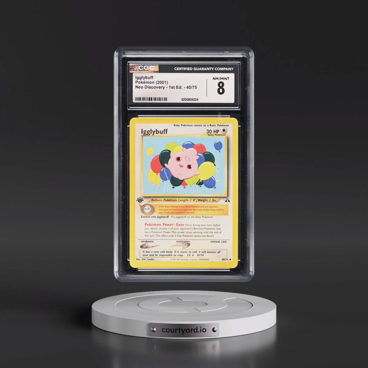 2001 Neo Discovery Igglybuff - 1st Edition #40/75 CGC 8