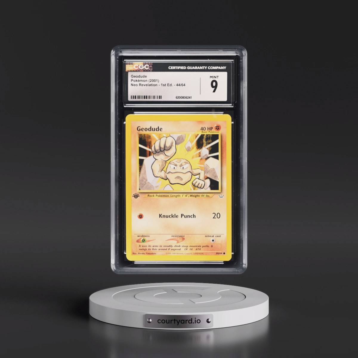 2001 Neo Revelation #44/64 Geodude - 1st Edition (CGC 9 MINT)