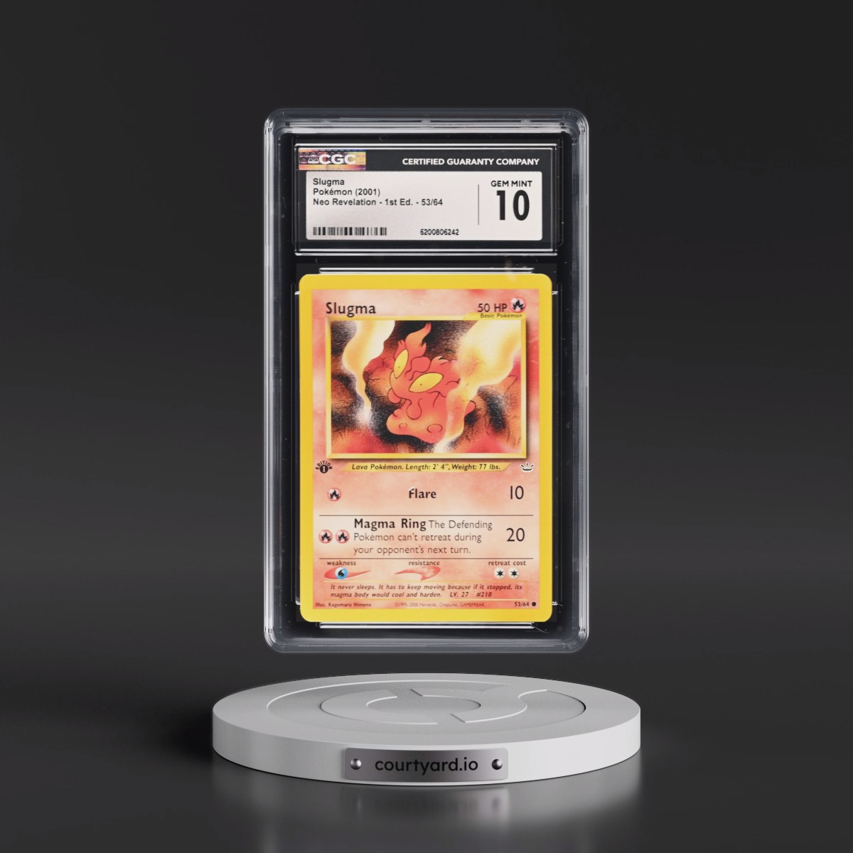 2001 Neo Revelation Slugma - 1st Edition #53/64 CGC 10