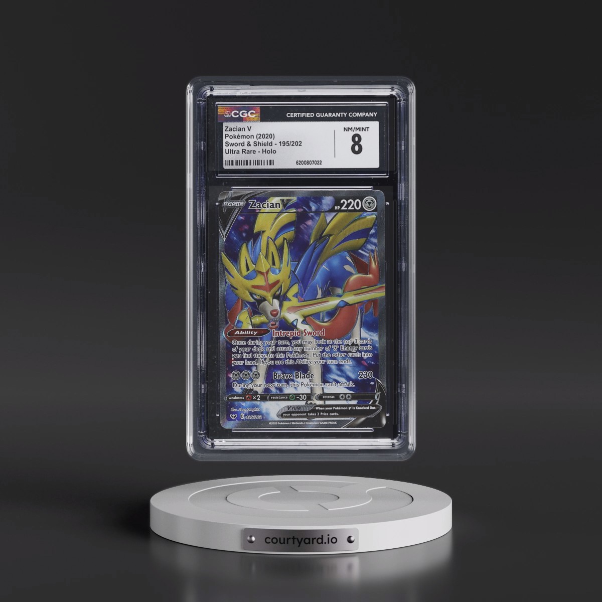 2020 Sword & Shield #195/202 Zacian V - Ultra Rare Holo (CGC 8 NM-MT)