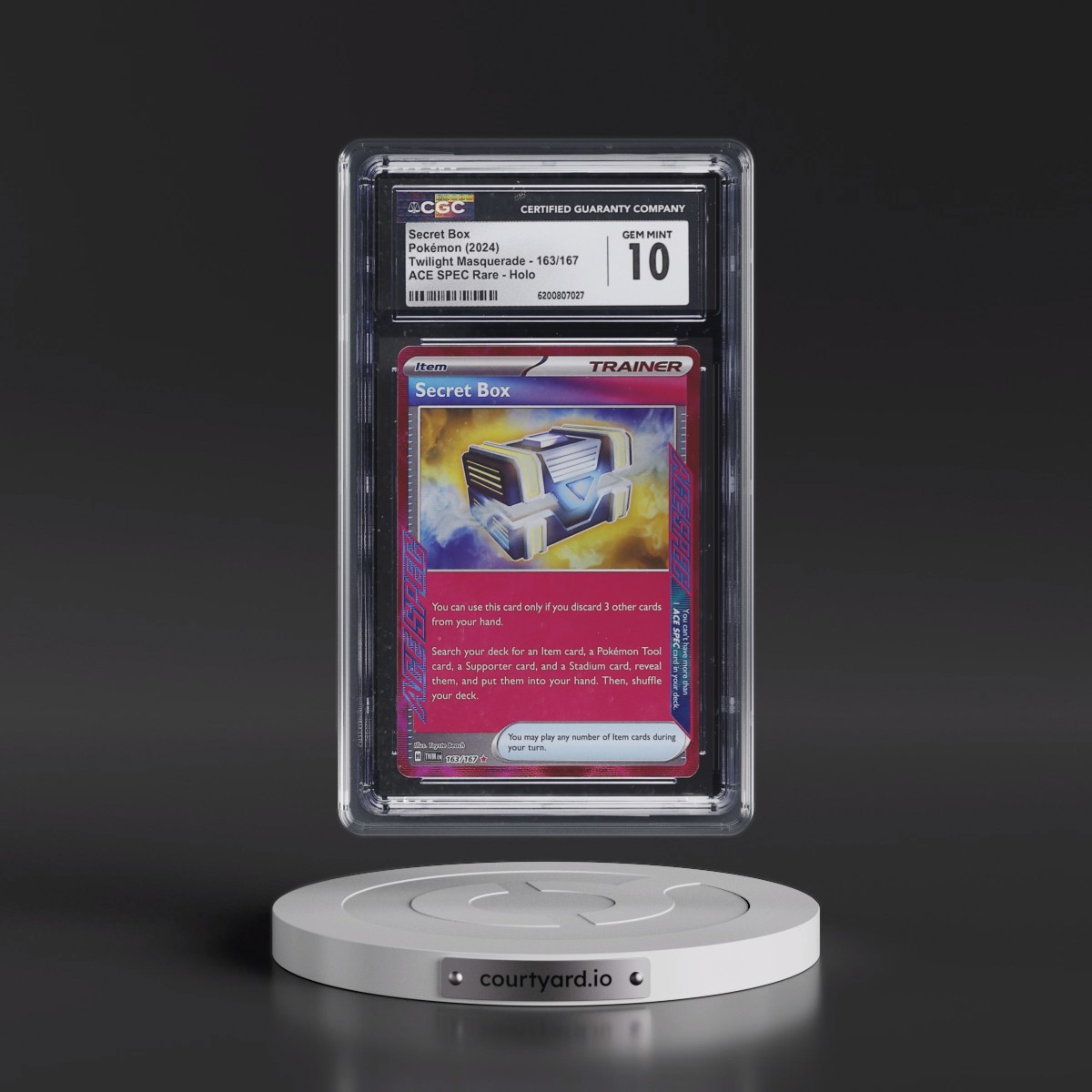 2024 Twilight Masquerade - TWM EN #163/167 Secret Box - ACE SPEC Rare Holo (CGC 10 GEM MINT)