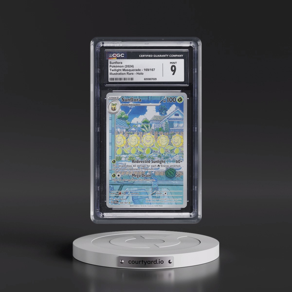2024 Twilight Masquerade - TWM EN #169/167 Sunflora - Illustration Rare Holo (CGC 9 MINT)