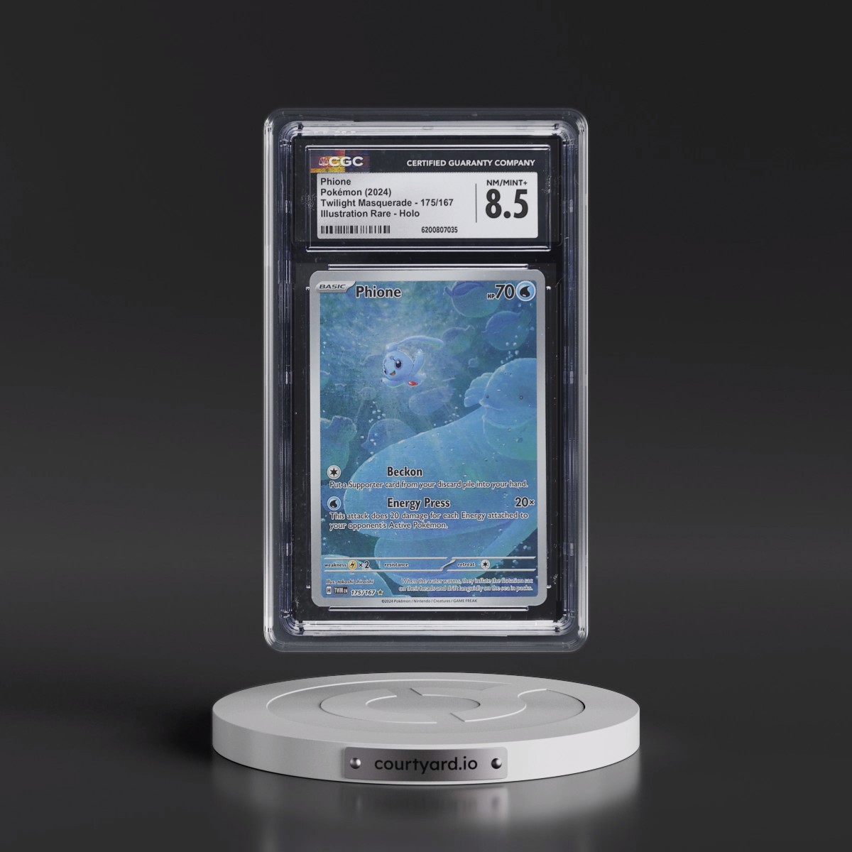 2024 Twilight Masquerade - TWM EN #175/167 Phione - Illustration Rare Holo (CGC 8.5 NM-MT+)