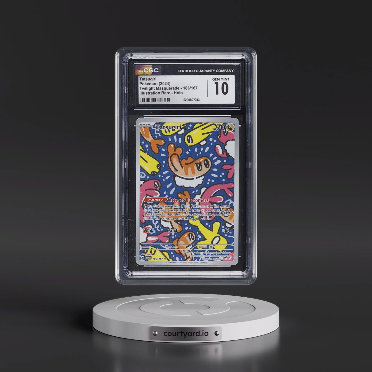 2024 Twilight Masquerade - TWM EN #186/167 Tatsugiri - Illustration Rare Holo (CGC 10 GEM MINT)