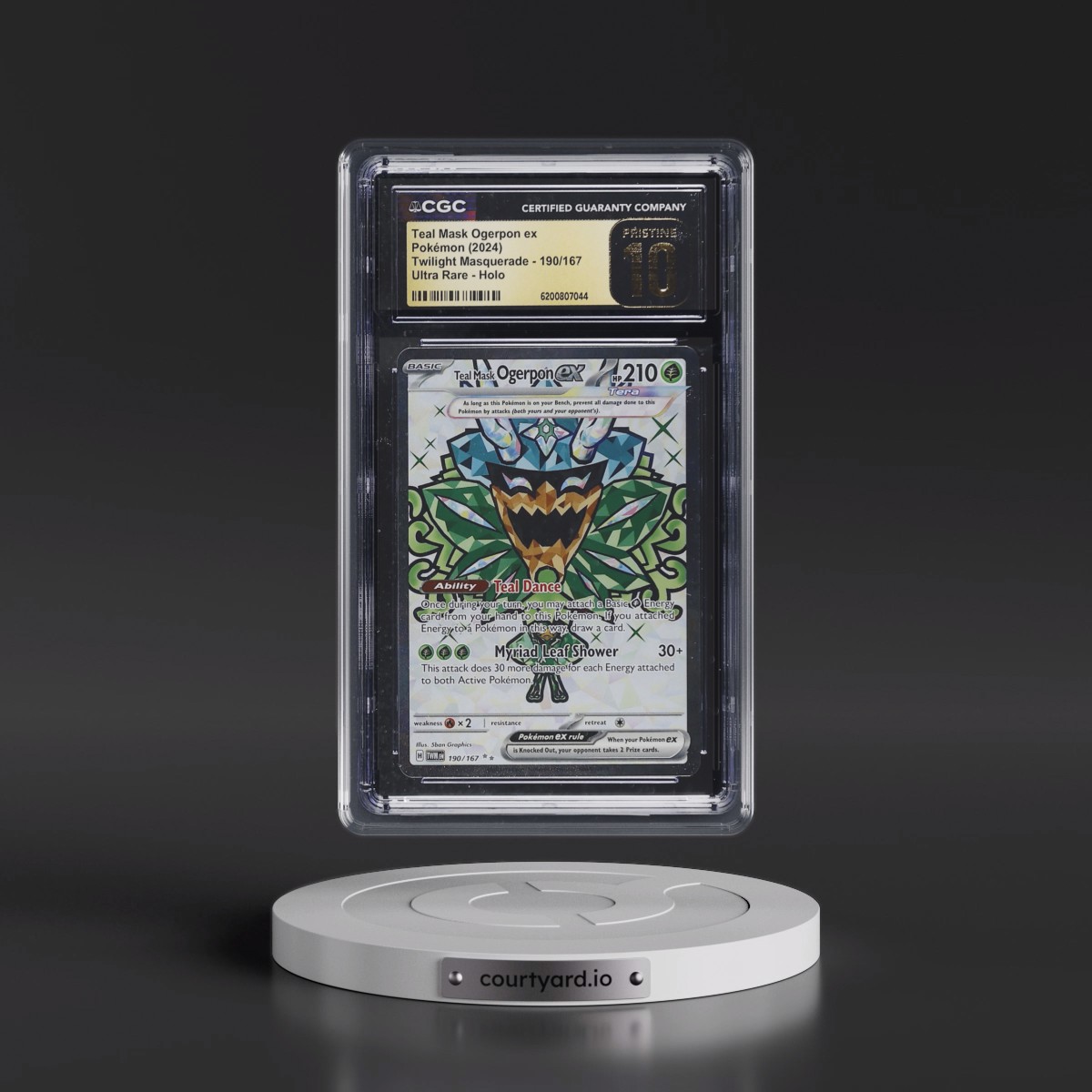 2024 Twilight Masquerade - TWM EN #190/167 Teal Mask Ogerpon ex - Ultra Rare Holo (CGC 10 PRISTINE)