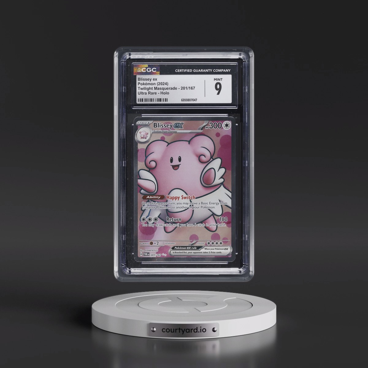 2024 Twilight Masquerade - TWM EN #201/167 Blissey ex - Ultra Rare Holo (CGC 9 MINT)