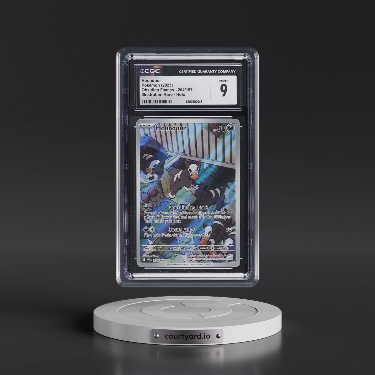2023 Obsidian Flames - OBF EN #204/197 Houndour - Illustration Rare Holo (CGC 9 MINT)