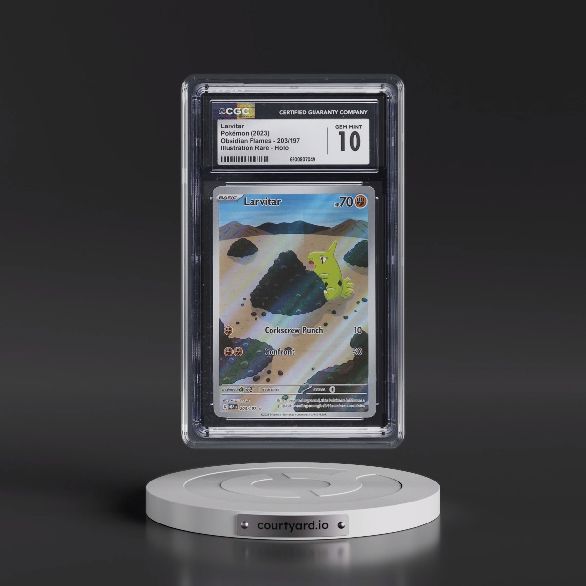 2023 Obsidian Flames - OBF EN #203/197 Larvitar - Illustration Rare Holo (CGC 10 GEM MINT)