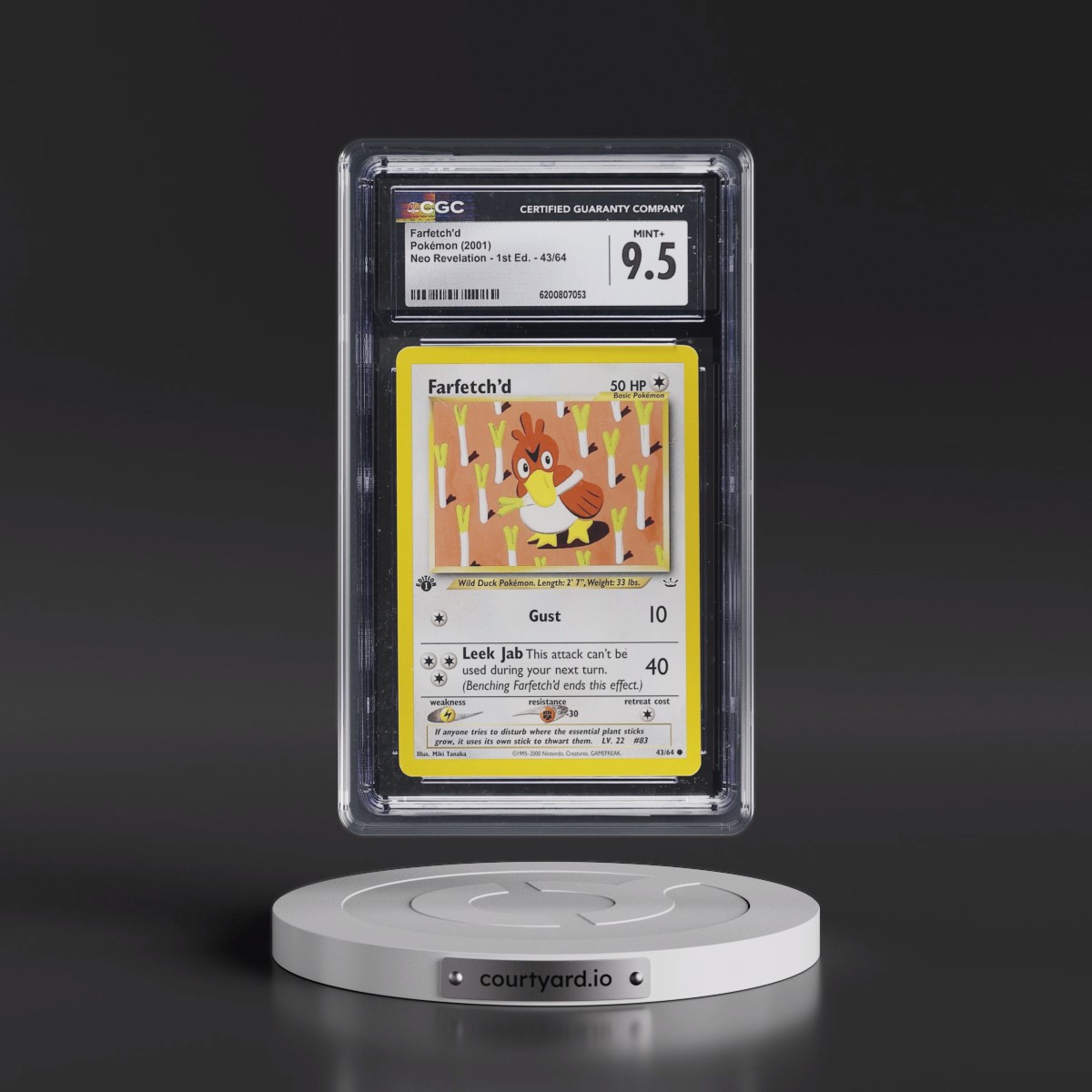 2001 Neo Revelation #43/64 Farfetch'd - 1st Edition (CGC 9.5 MINT+)