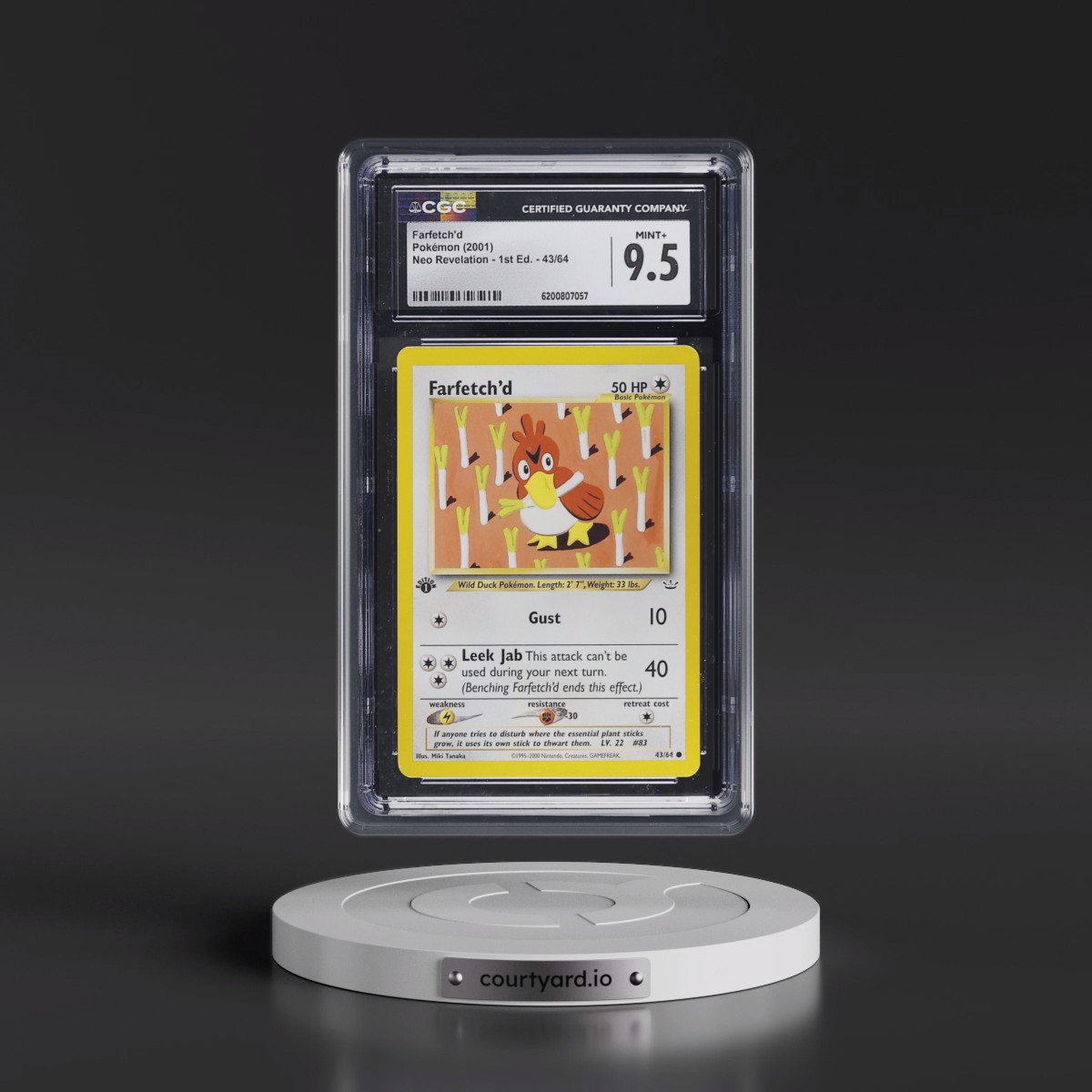 2001 Neo Revelation #43/64 Farfetch'd - 1st Edition (CGC 9.5 MINT+)