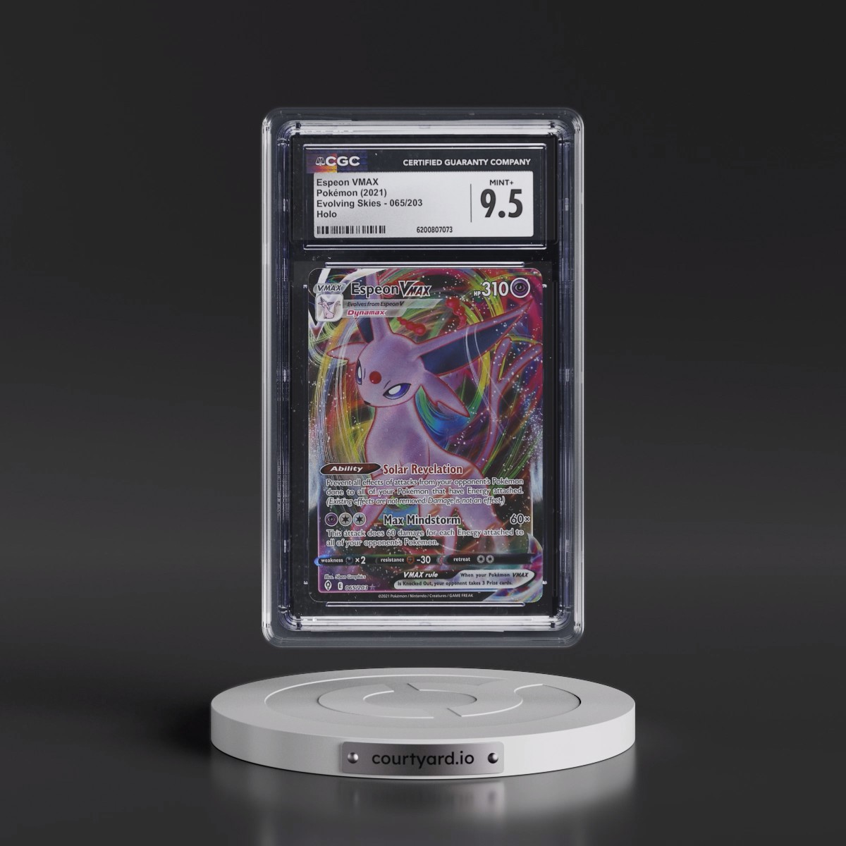 2021 Evolving Skies #065/203 Espeon VMAX - Holo (CGC 9.5 MINT+)