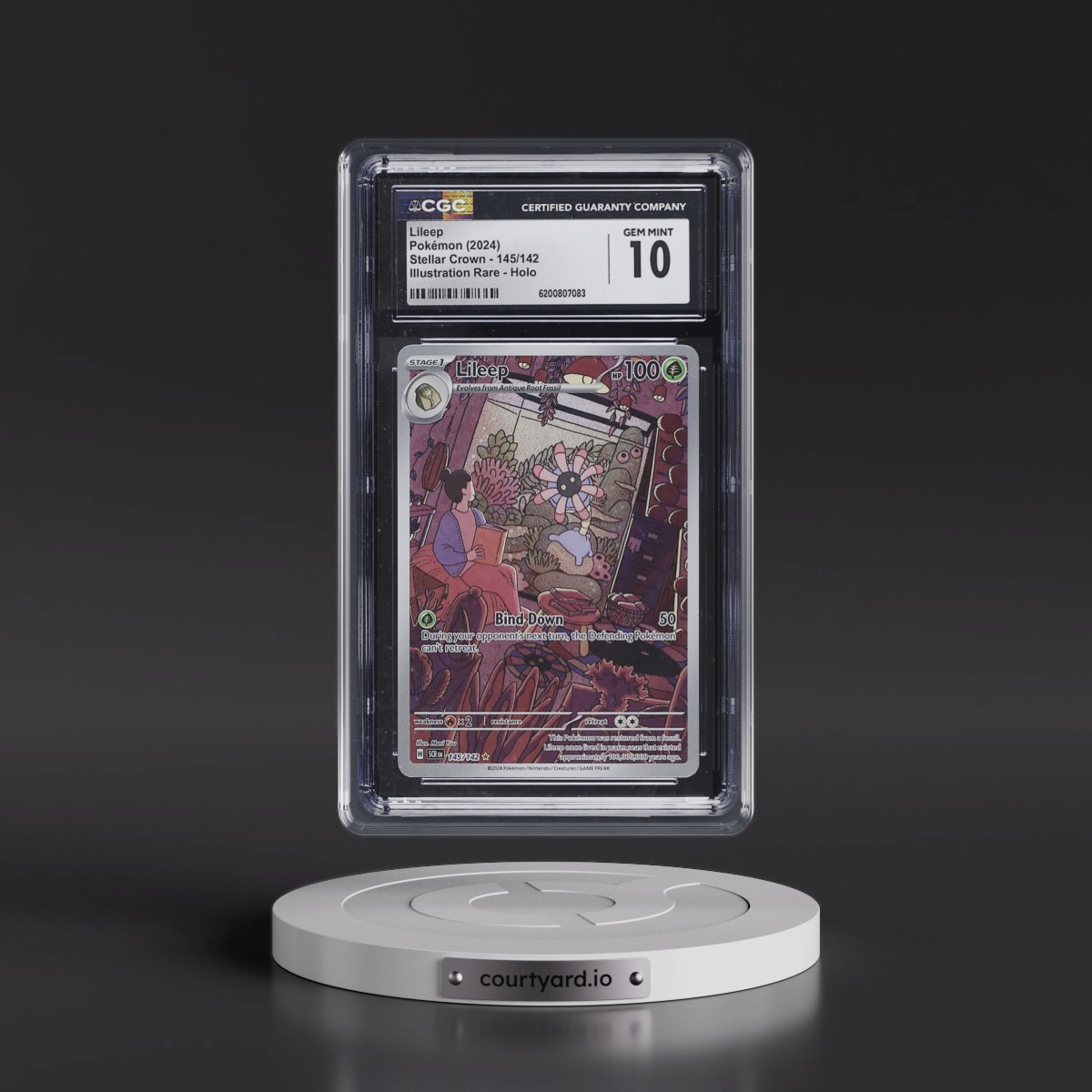 2024 Stellar Crown - SCR EN #145/142 Lileep - Illustration Rare Holo (CGC 10 GEM MINT)