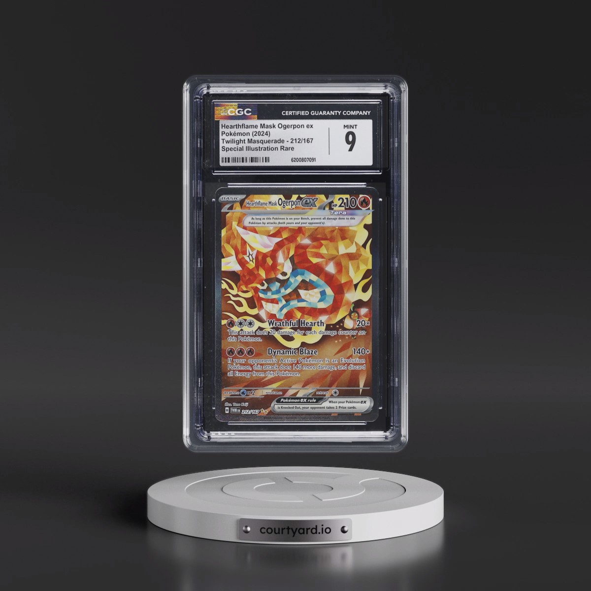 2024 Twilight Masquerade - TWM EN #212/167 Hearthflame Mask Ogerpon ex - Special Illustration Rare (CGC 9 MINT)