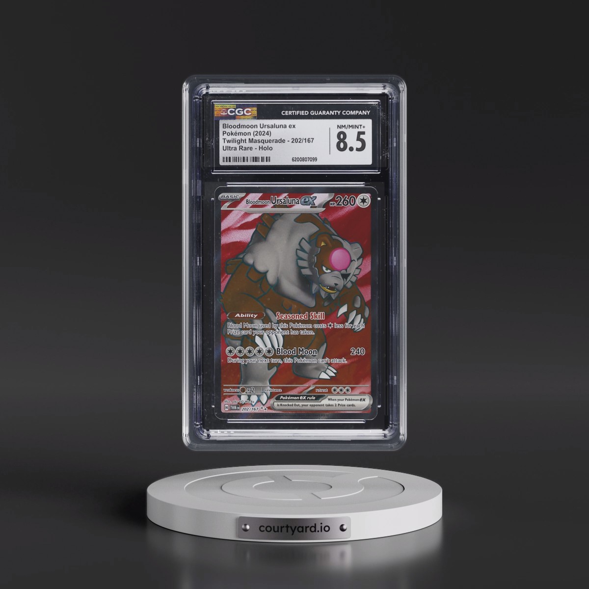 2024 Twilight Masquerade - TWM EN #202/167 Bloodmoon Ursaluna ex - Ultra Rare Holo (CGC 8.5 NM-MT+)