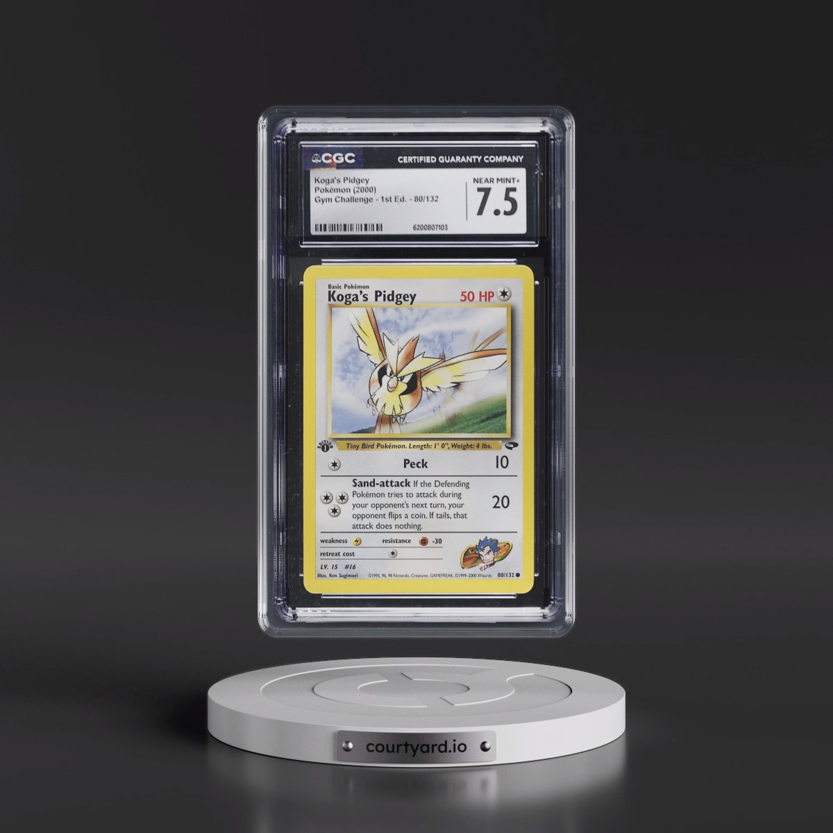 2000 Gym Challenge #80/132 Koga's Pidgey - 1st Edition 1st Edition (CGC 7.5 NM+)