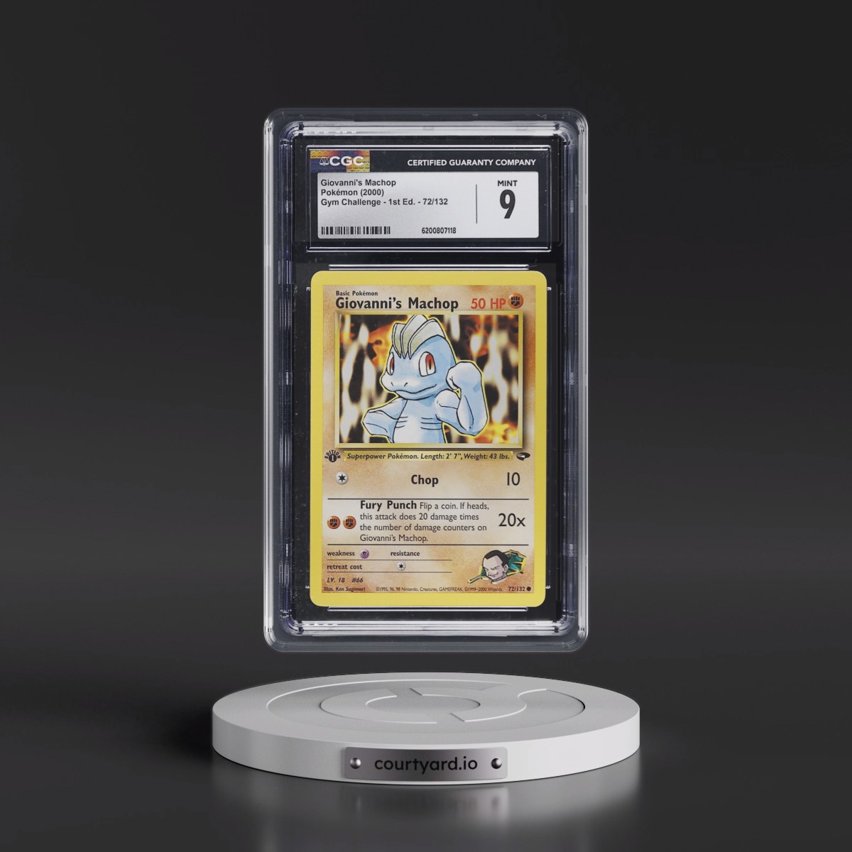2000 Gym Challenge #72/132 Giovanni's Machop - 1st Edition 1st Edition (CGC 9 MINT)