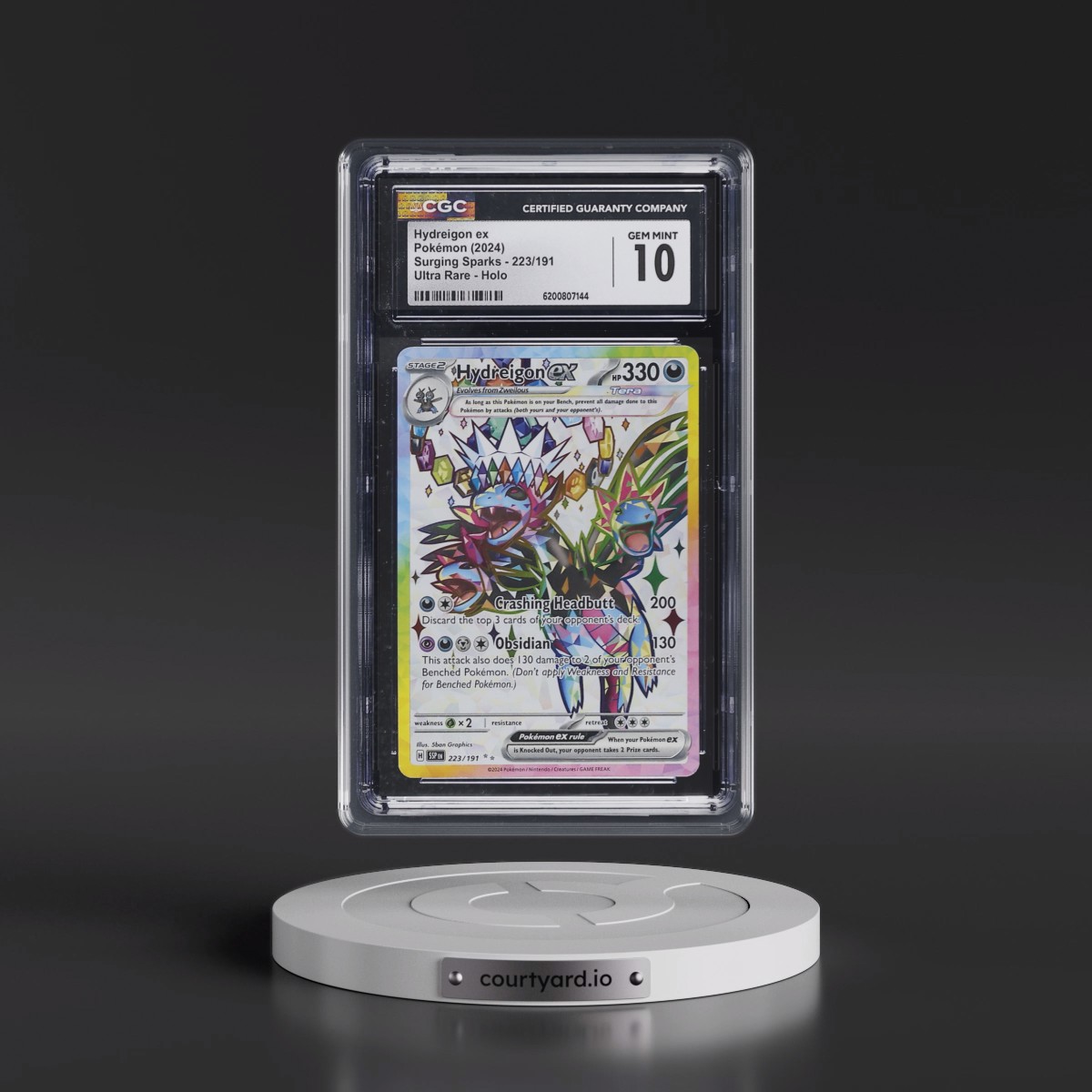 2024 Surging Sparks - SSP EN #223/191 Hydreigon ex - Ultra Rare Holo (CGC 10 GEM MINT)