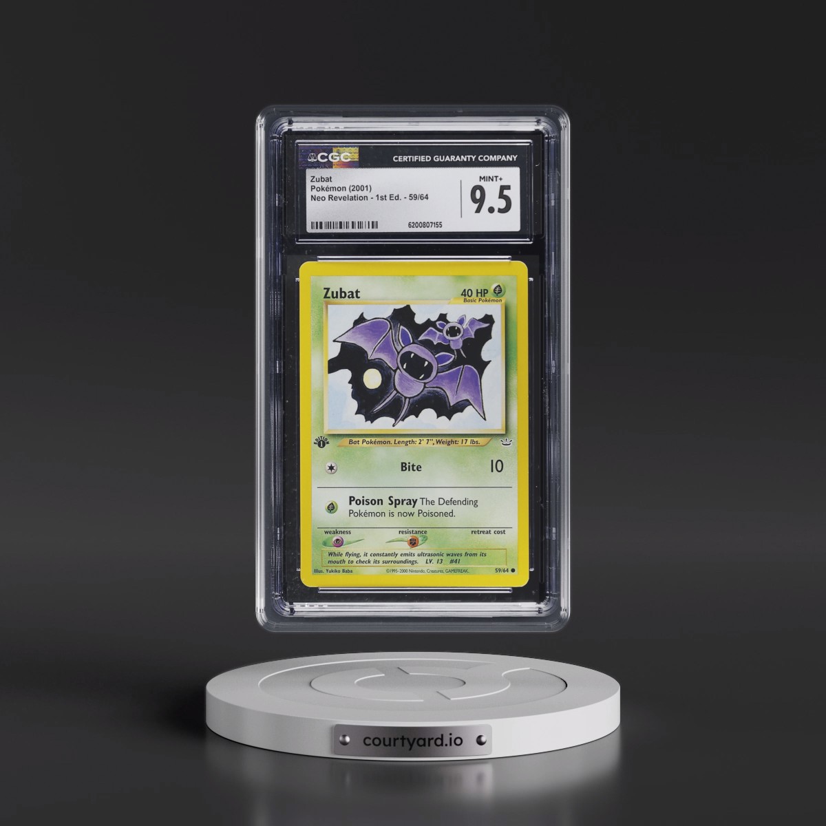 2001 Neo Revelation #59/64 Zubat - 1st Edition (CGC 9.5 MINT+)