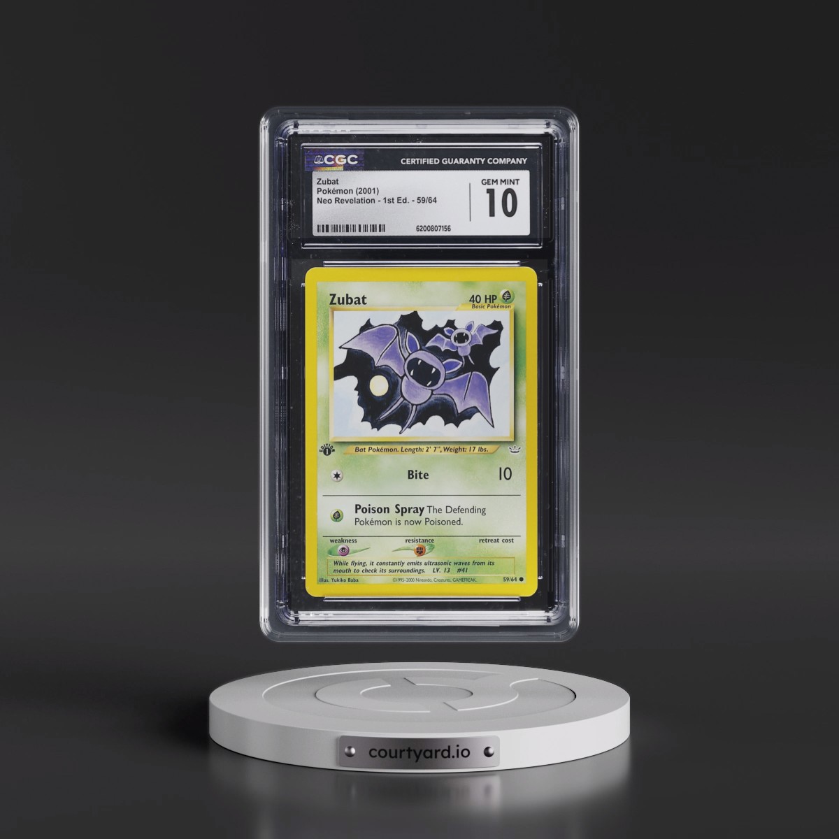 2001 Neo Revelation #59/64 Zubat - 1st Edition (CGC 10 GEM MINT)
