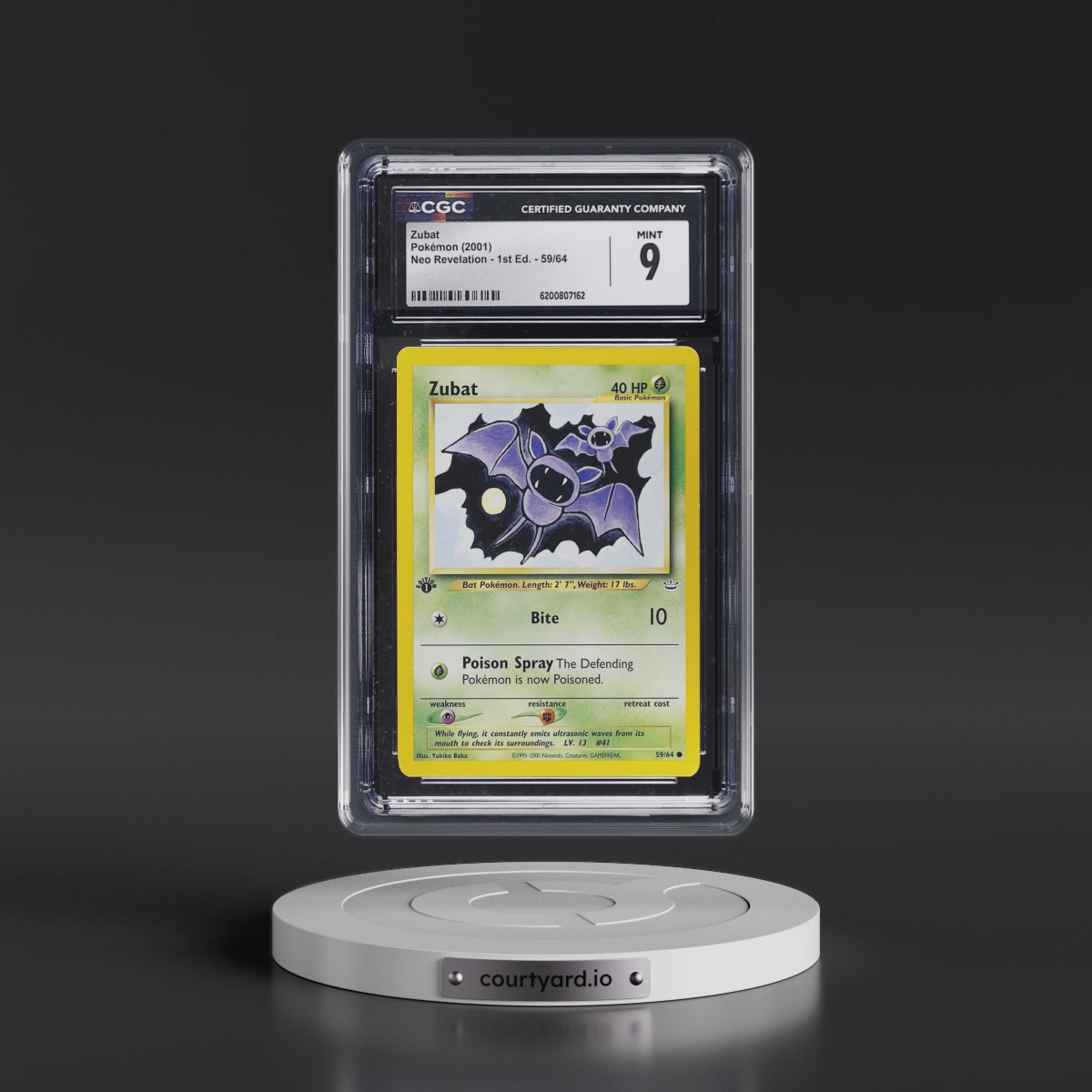 2001 Neo Revelation #59/64 Zubat - 1st Edition (CGC 9 MINT)