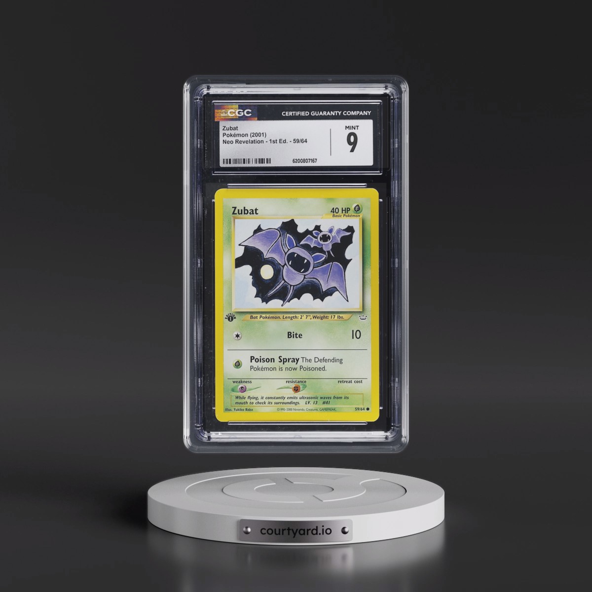 2001 Neo Revelation #59/64 Zubat - 1st Edition (CGC 9 MINT)
