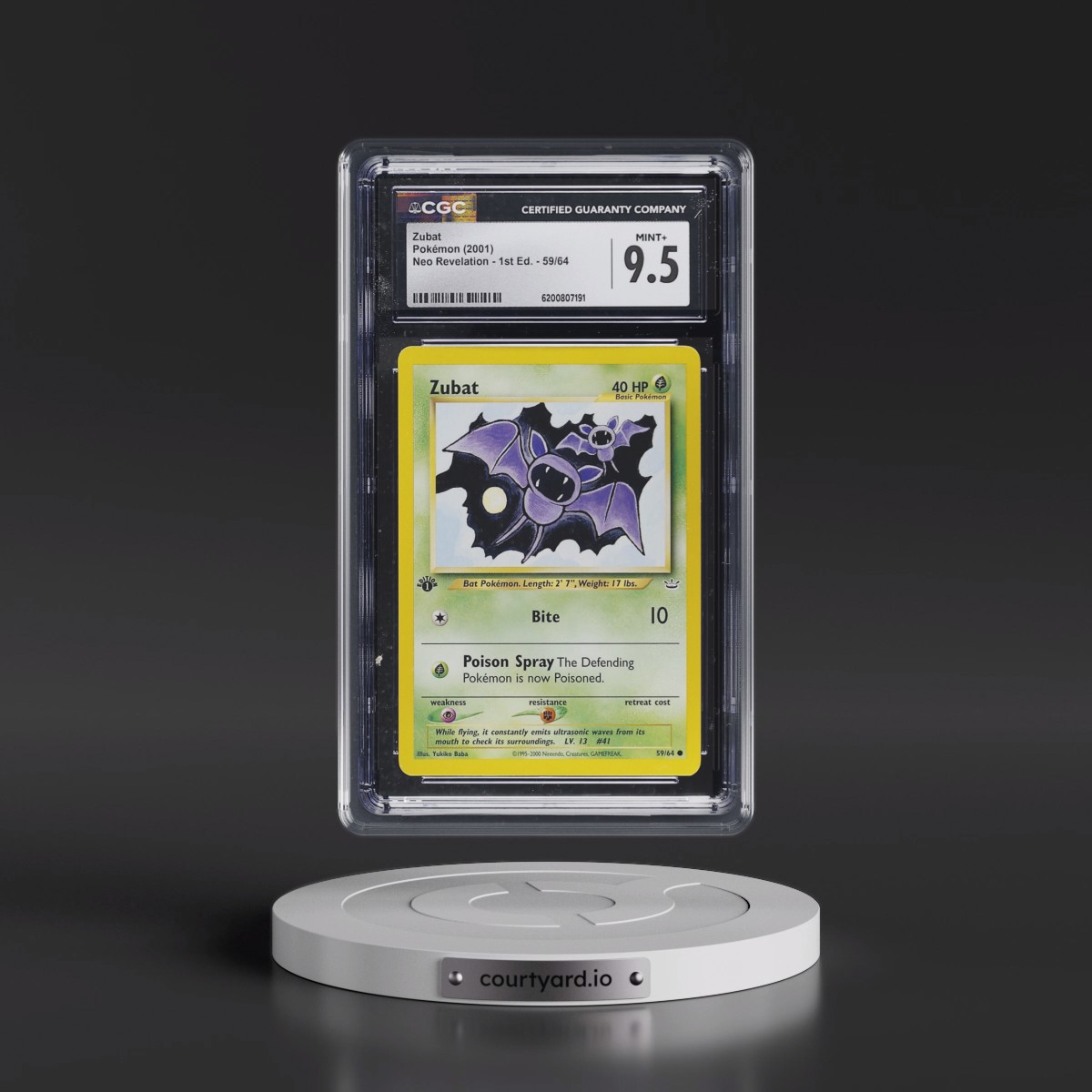 2001 Neo Revelation #59/64 Zubat - 1st Edition (CGC 9.5 MINT+)