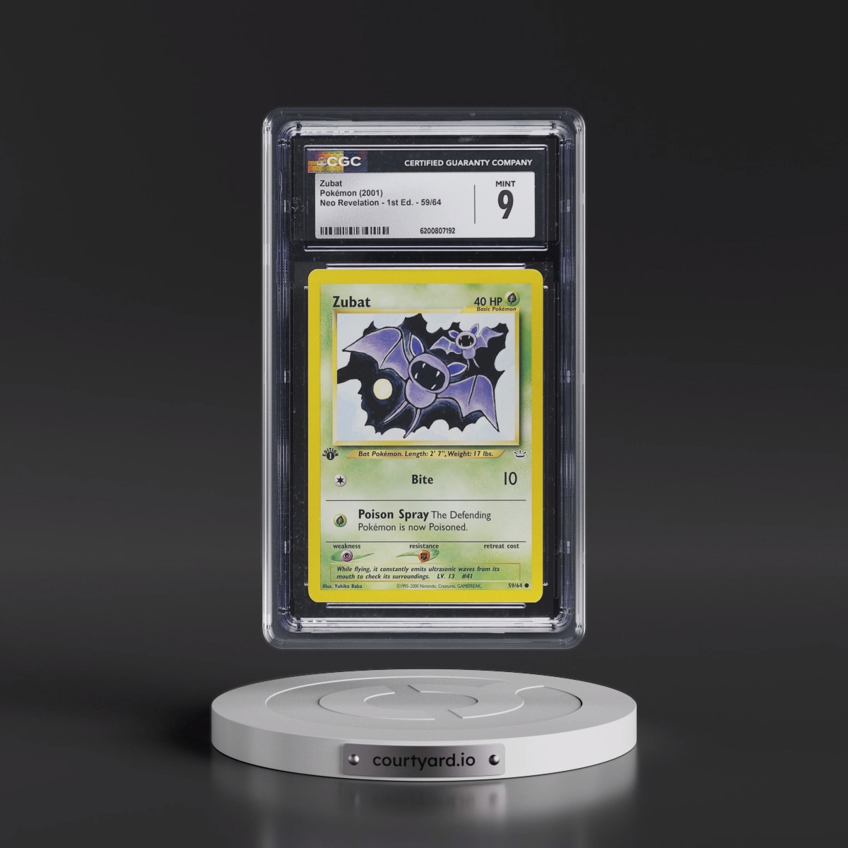 2001 Neo Revelation #59/64 Zubat - 1st Edition (CGC 9 MINT)