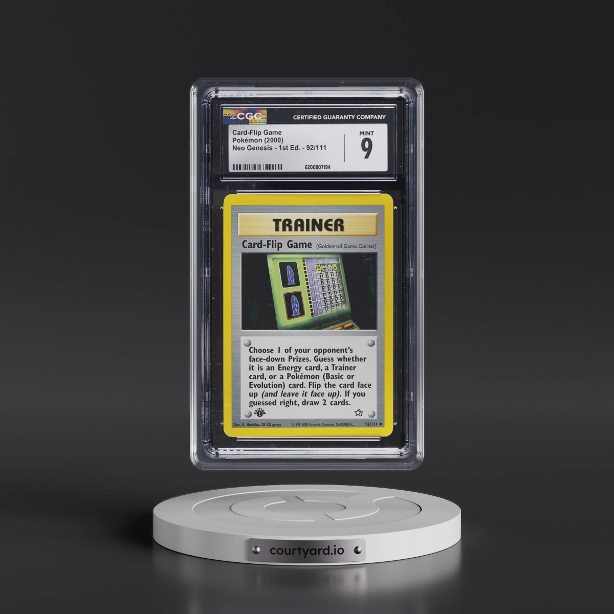 2000 Neo Genesis #92/111 Card-Flip Game - 1st Edition (CGC 9 MINT)