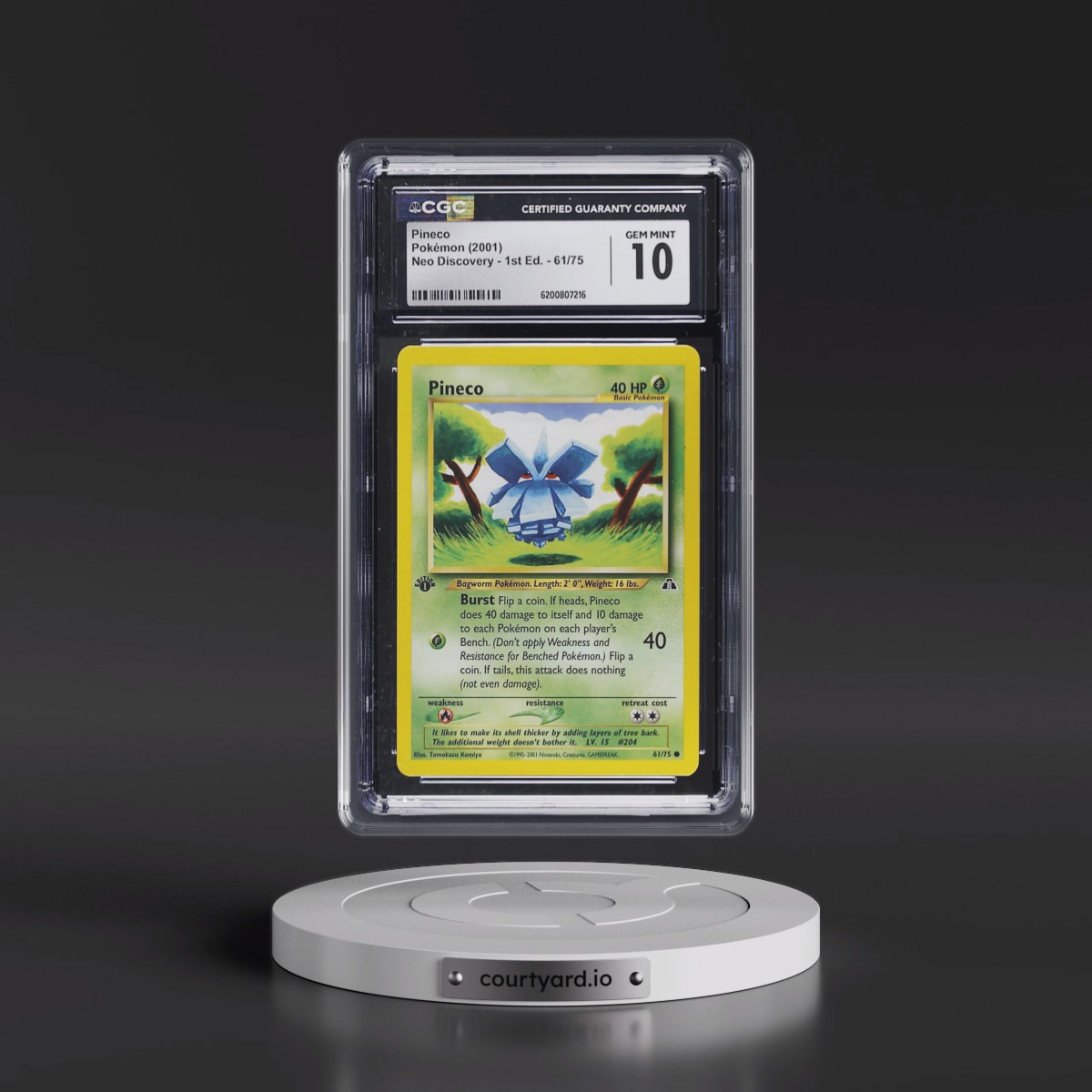 2001 Neo Discovery #61/75 Pineco - 1st Edition 1st Edition (CGC 10 GEM MINT)