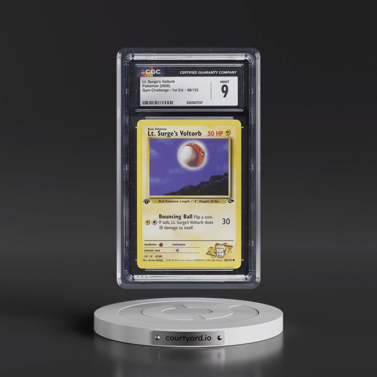 2000 Gym Challenge #86/132 Lt. Surge's Voltorb - 1st Edition 1st Edition (CGC 9 MINT)
