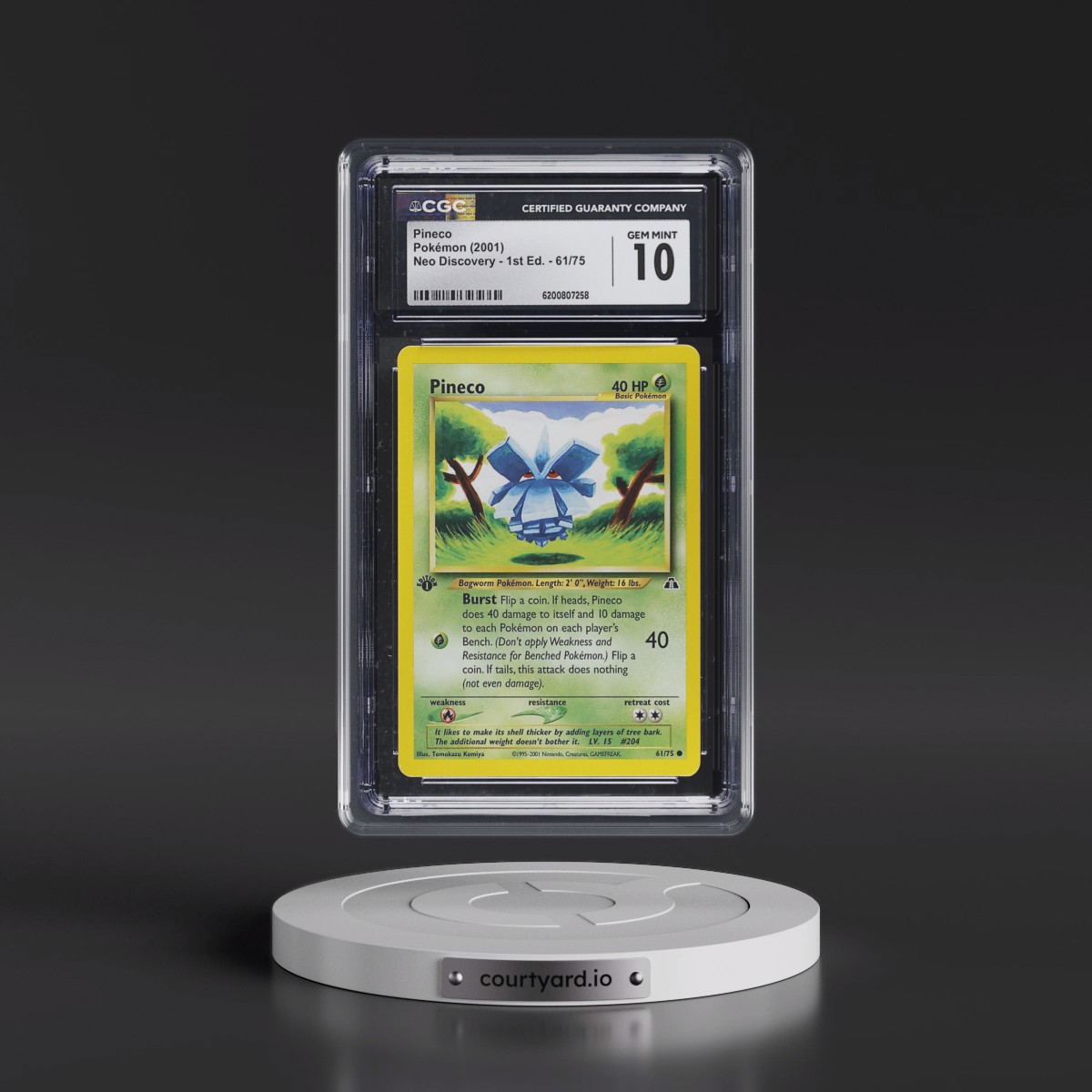 2001 Neo Discovery #61/75 Pineco - 1st Edition 1st Edition (CGC 10 GEM MINT)