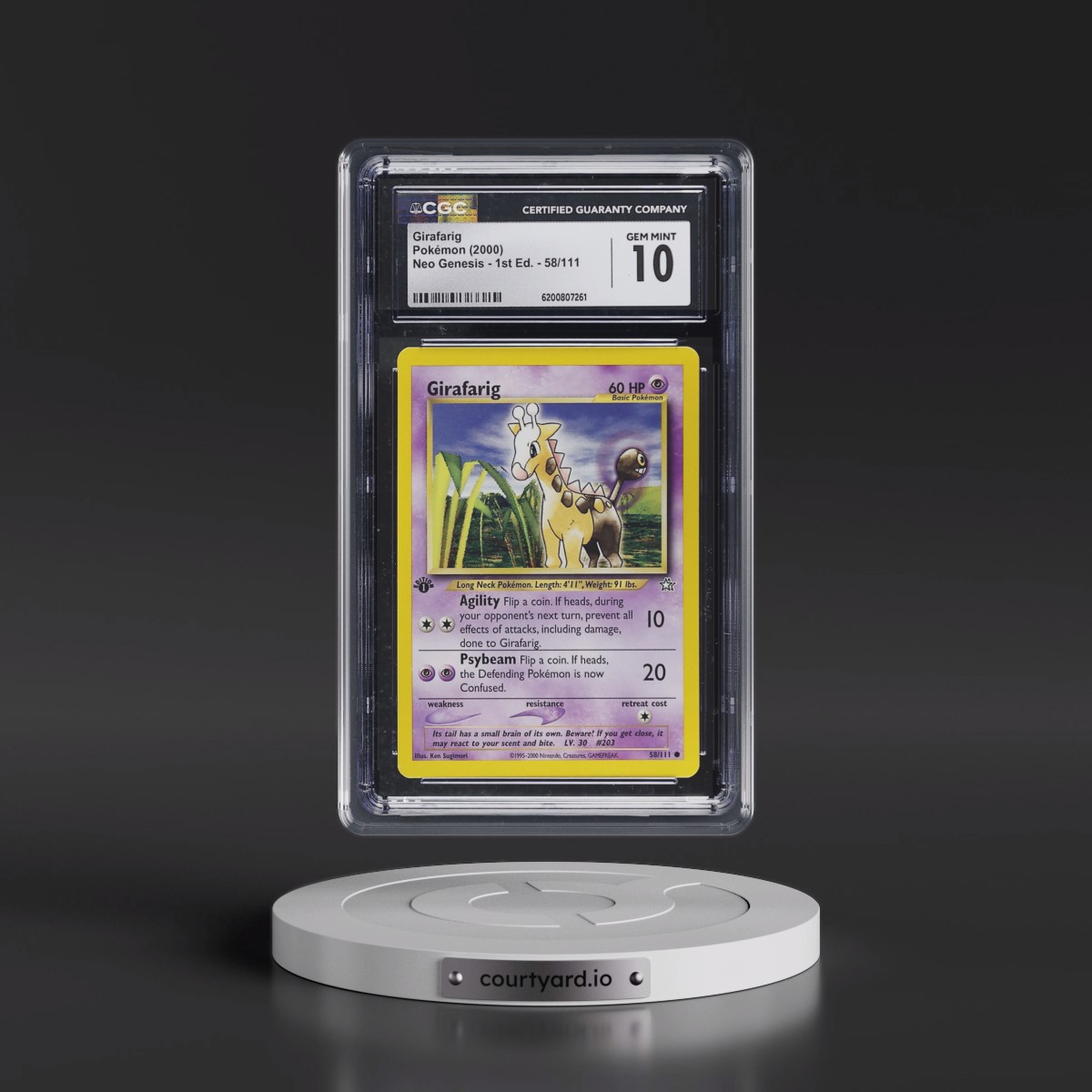 2000 Neo Genesis Girafarig - 1st Edition #58/111 CGC 10