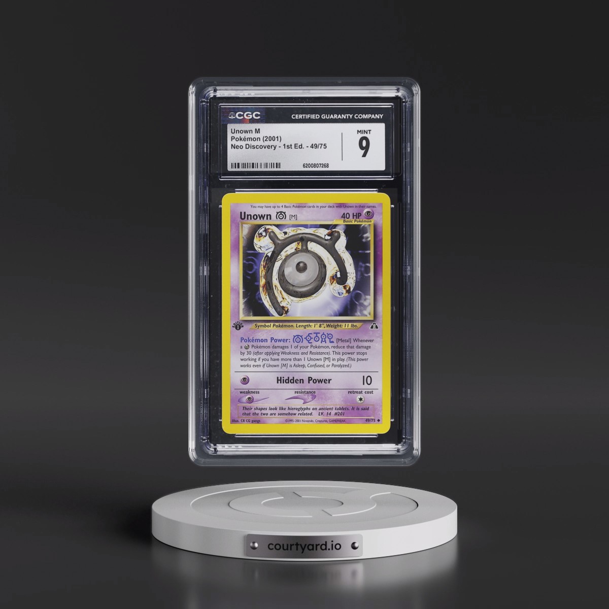 2001 Neo Discovery #49/75 Unown M - 1st Edition 1st Edition (CGC 9 MINT)
