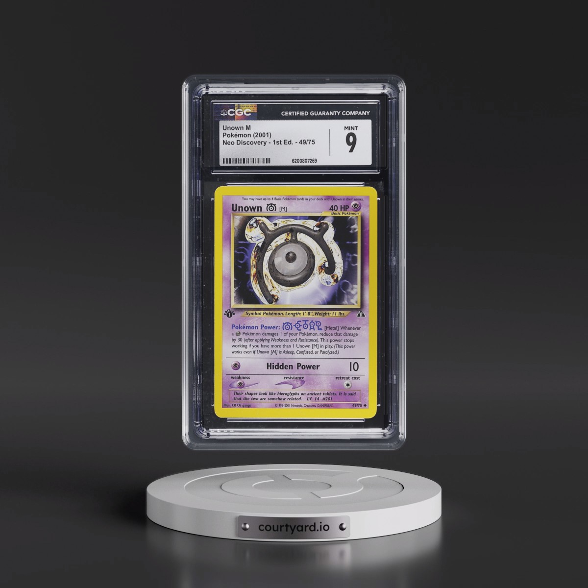 2001 Neo Discovery #49/75 Unown M - 1st Edition 1st Edition (CGC 9 MINT)
