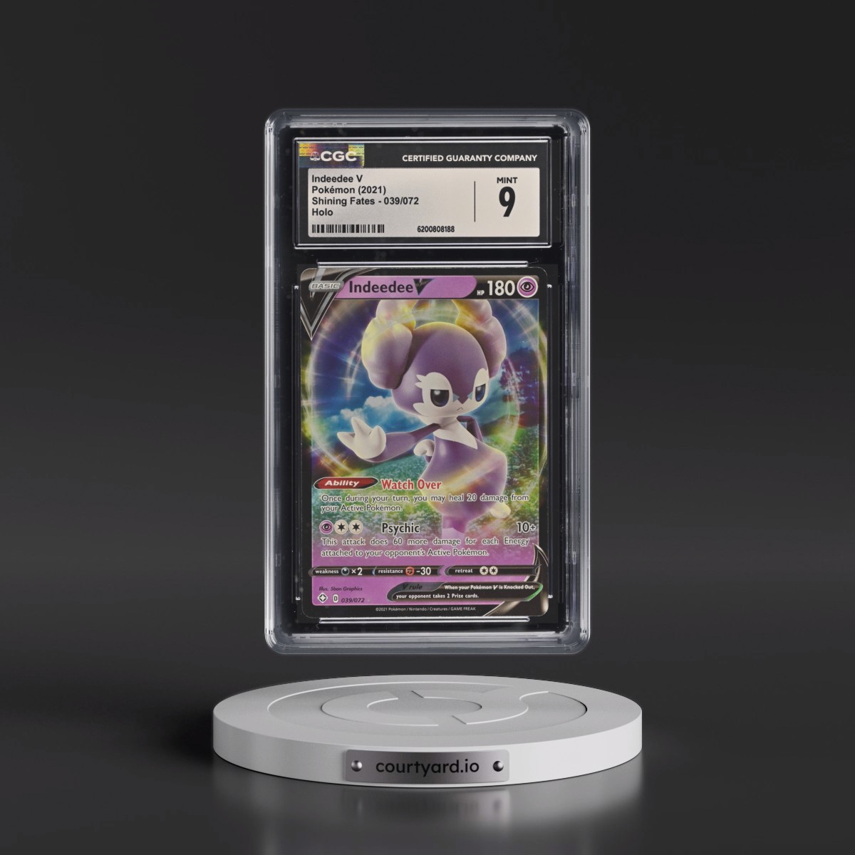 2021 Shining Fates Indeedee V - Holo #039/072 CGC 9