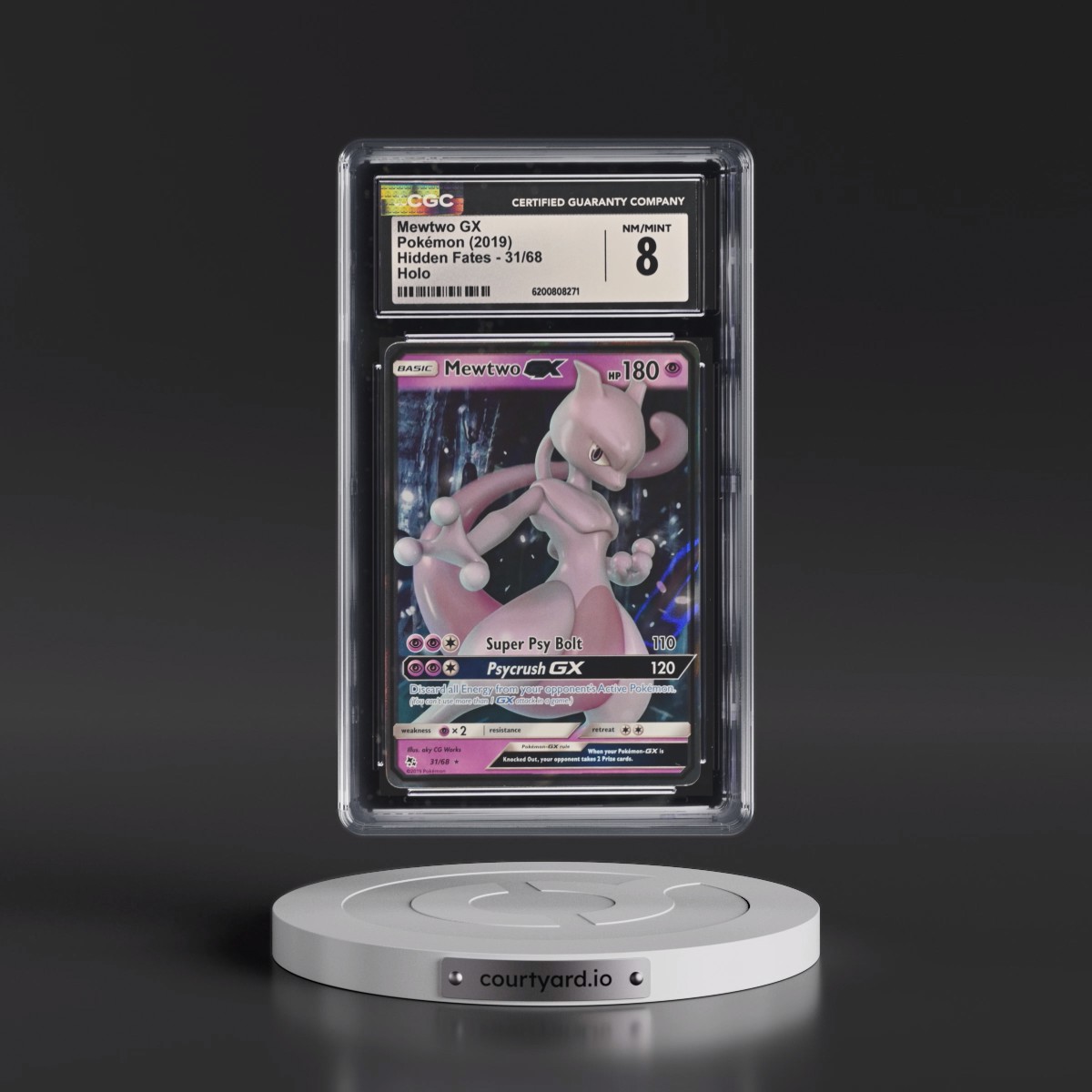 2019 Hidden Fates #31/68 Mewtwo GX - Holo (CGC 8 NM-MT)