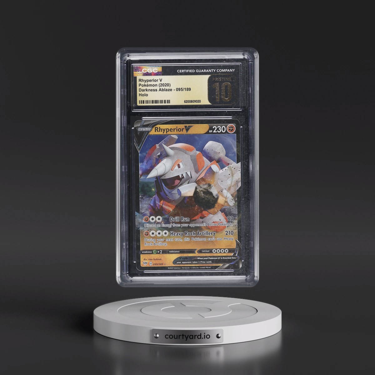 2020 Darkness Ablaze Rhyperior V - Holo #095/189 CGC 10