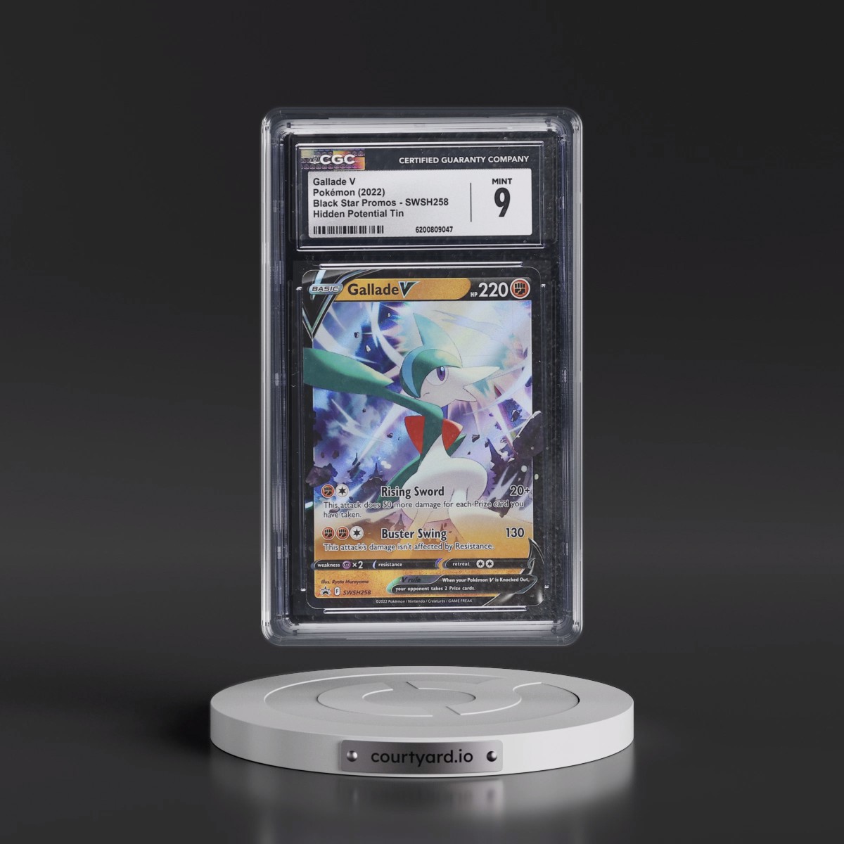 2017 Black Star Promos - Sword & Shield Gallade V - Hidden Potential Tin (Holo) #SWSH258 CGC 9