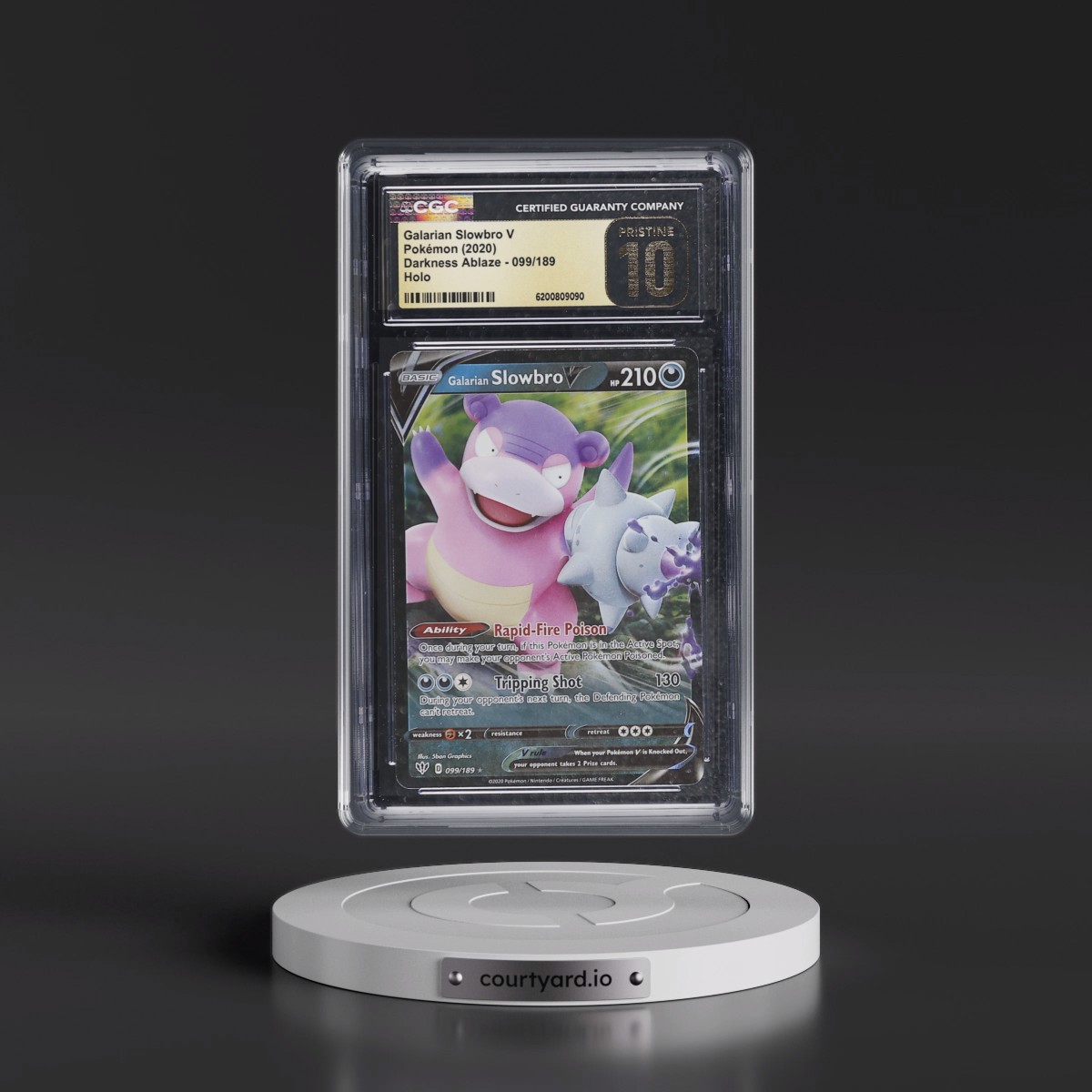 2020 Darkness Ablaze Galarian Slowbro V - Holo #099/189 CGC 10
