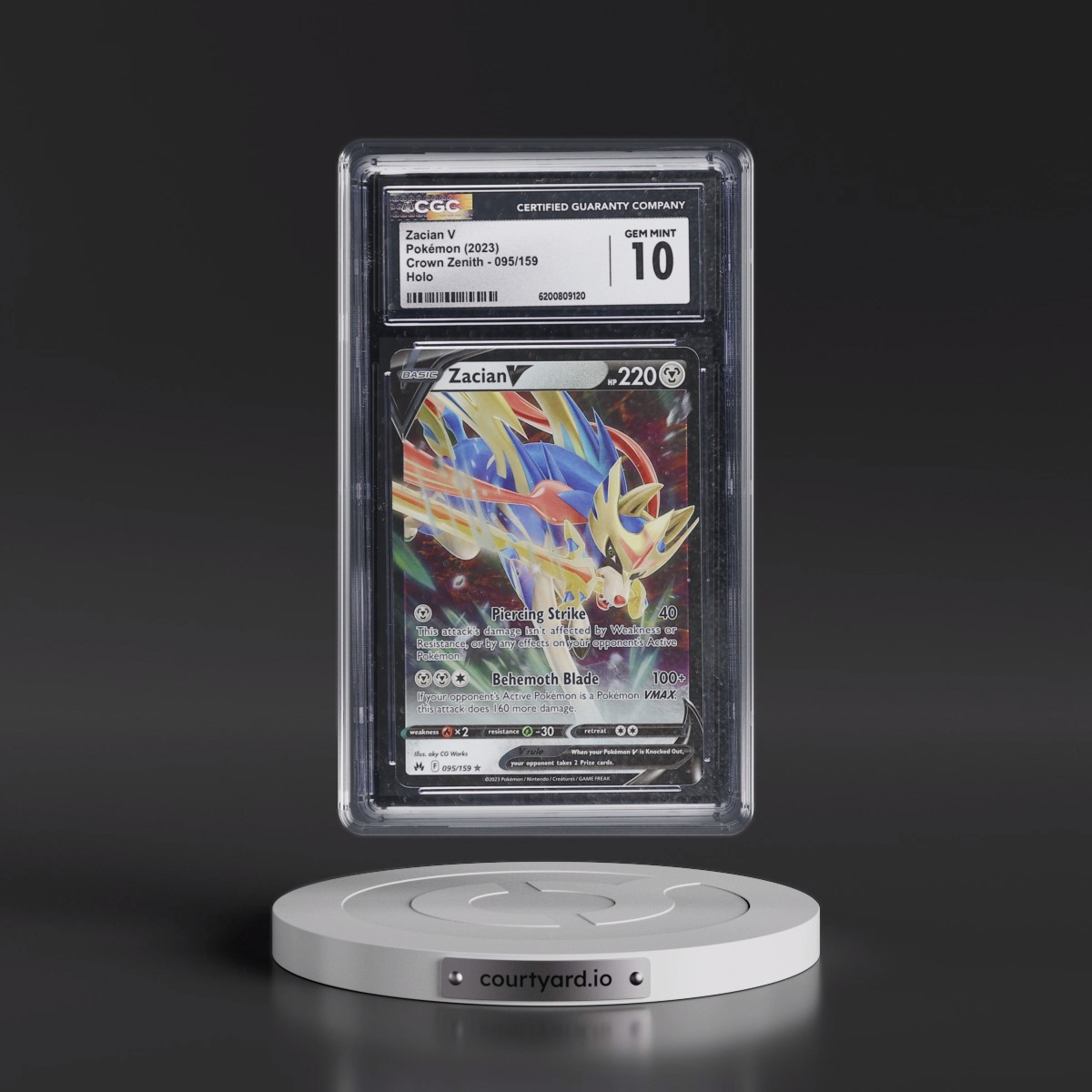 2023 Crown Zenith #095/159 Zacian V - Holo (CGC 10 GEM MINT)