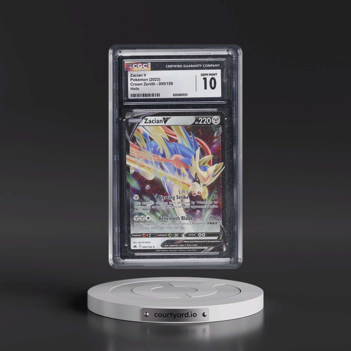 2023 Crown Zenith #095/159 Zacian V - Holo (CGC 10 GEM MINT)