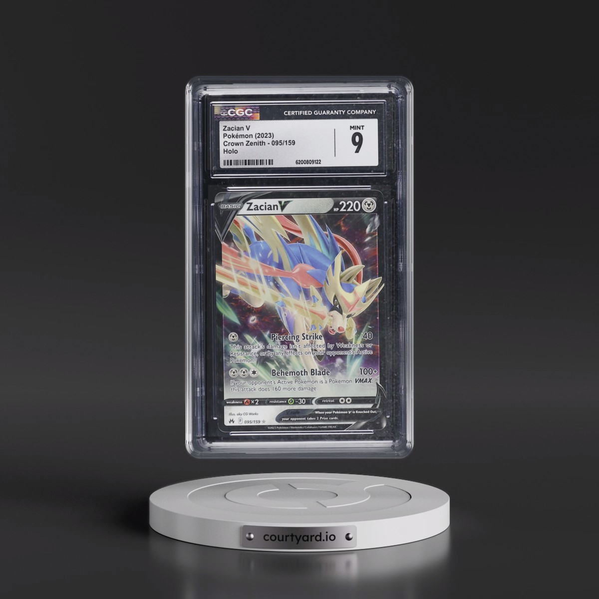 2023 Crown Zenith #095/159 Zacian V - Holo (CGC 9 MINT)
