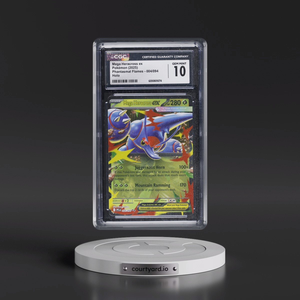 2025 Phantasmal Flames - PFL EN #004/094 Mega Heracross ex - Holo (CGC 10 GEM MINT)