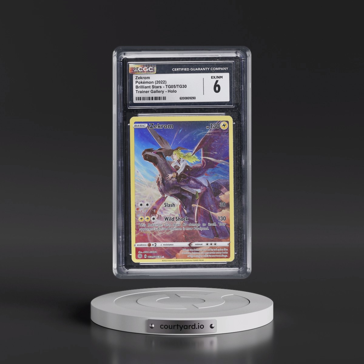 2022 Brilliant Stars #TG05/TG30 Zekrom - Trainer Gallery Holo (CGC 6 EX-NM)