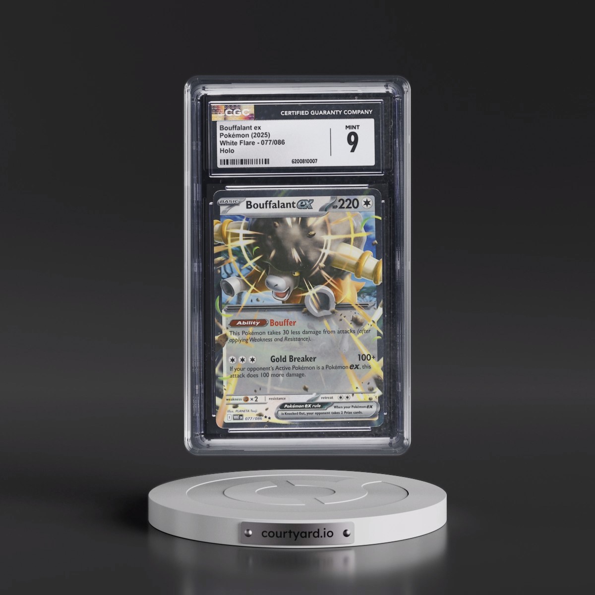 2025 White Flare - WHT EN #077/086 Bouffalant ex - Holo (CGC 9 MINT)