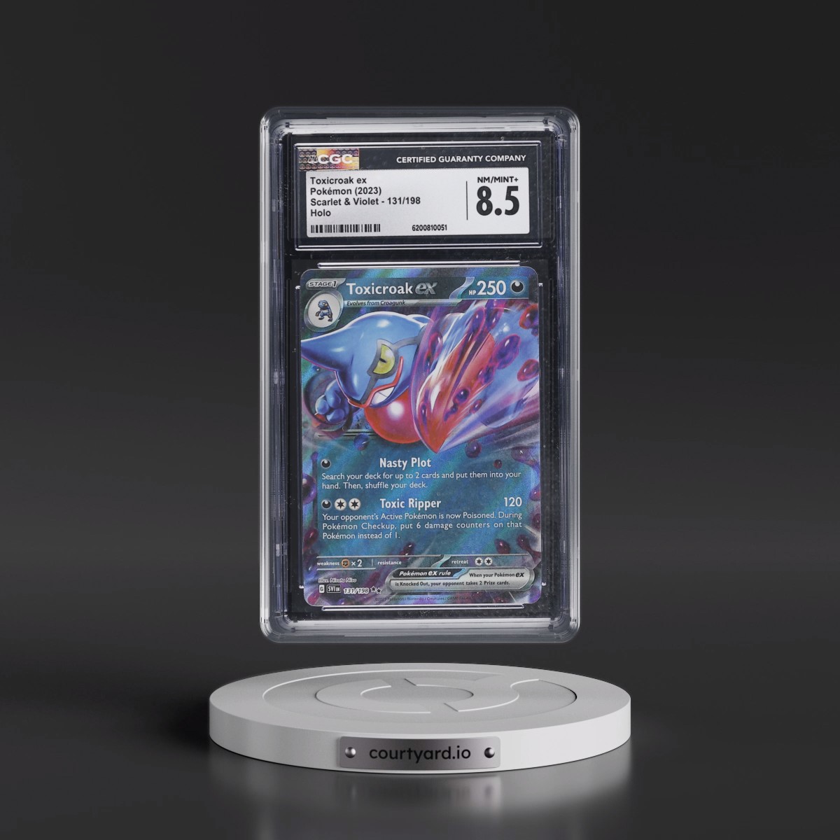2023 Scarlet & Violet #131/198 Toxicroak ex - Holo (CGC 8.5 NM-MT+)